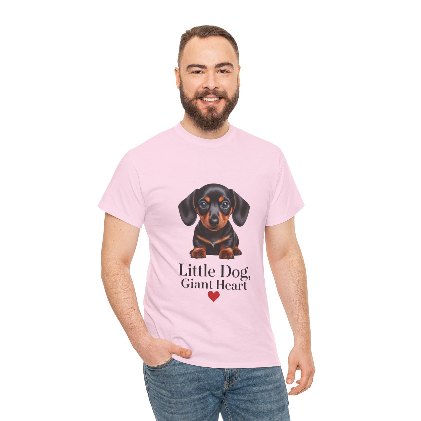 Dachshund Dog Lover Tee - Little Dog, Giant Heart, Pet Owner Gift, Animal Lover Shirt, Dog Mom Apparel, Cute Pet Merchandise