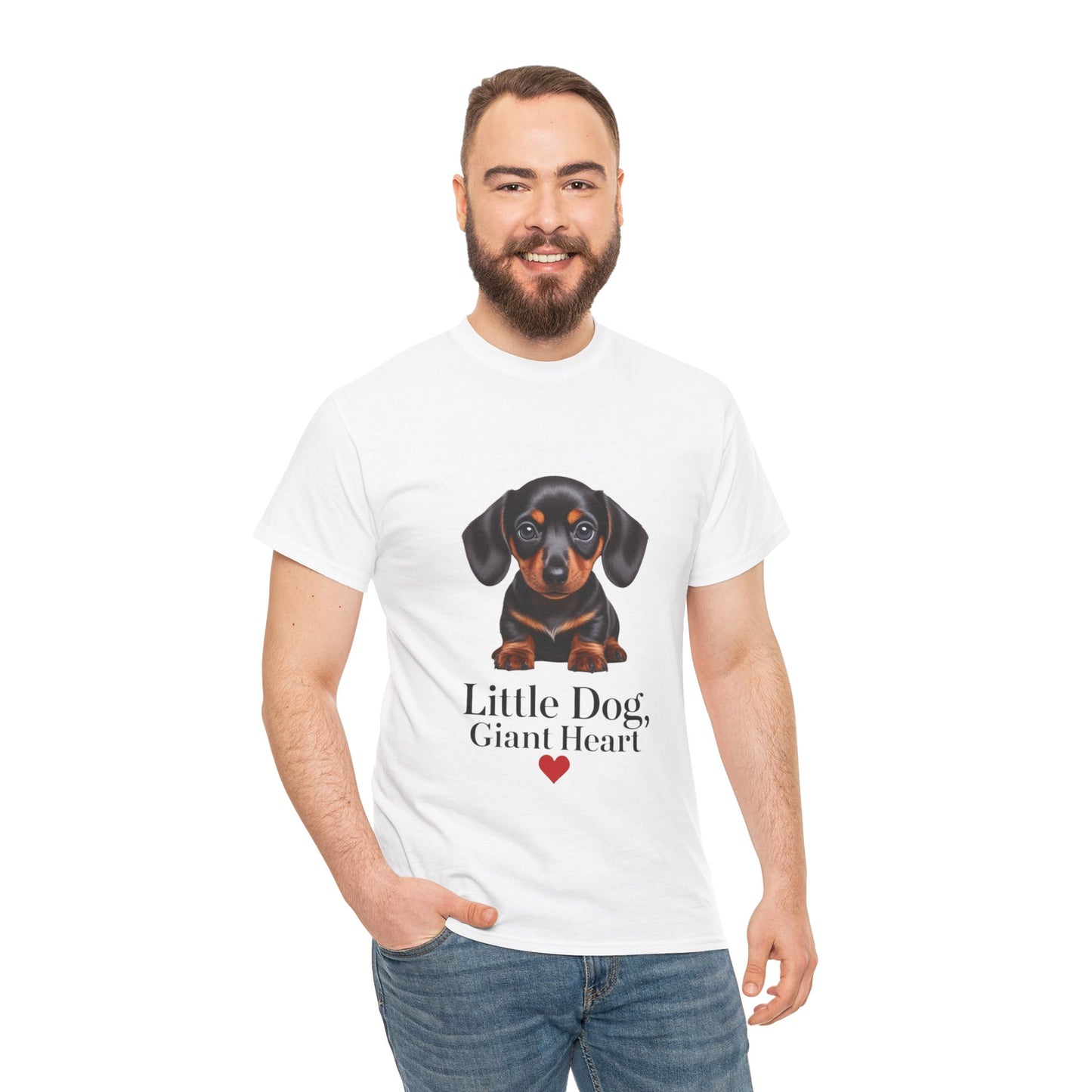 Dachshund Dog Lover Tee - Little Dog, Giant Heart, Pet Owner Gift, Animal Lover Shirt, Dog Mom Apparel, Cute Pet Merchandise