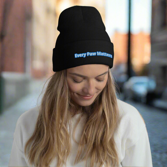 Cuffed Beanie - Every paw matters