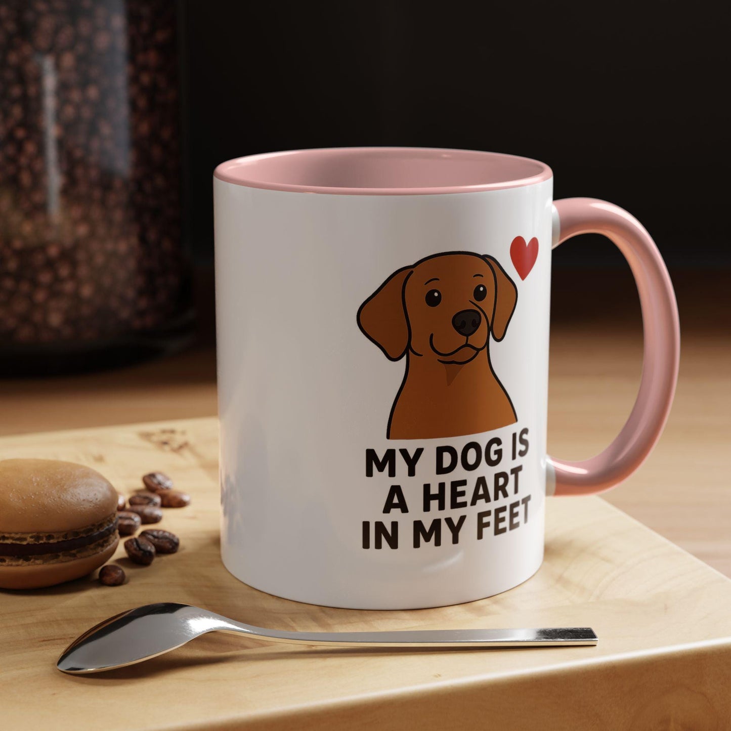 Dog Lover's Heart Accent Mug, Pet Owner Gift, Custom Coffee Cup, Cute Dog Mug, Love for Dogs Tea Mug