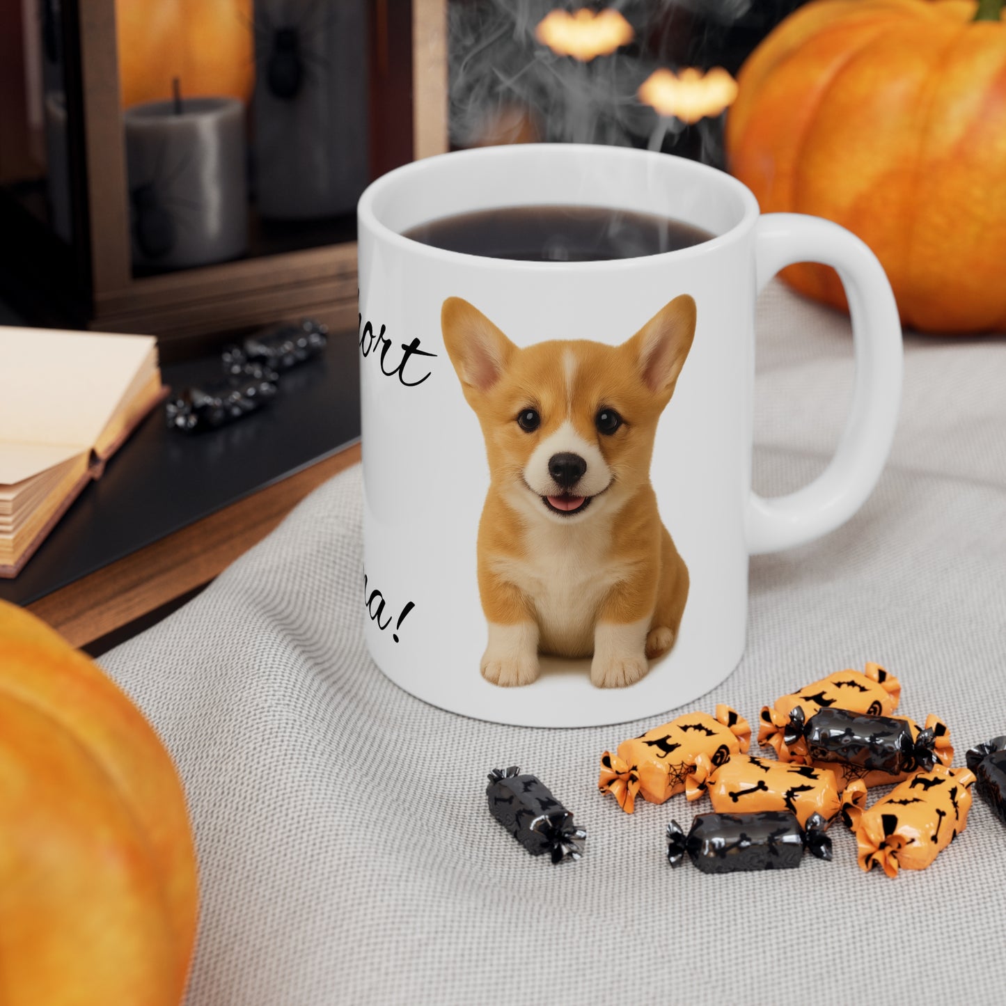 Humorous Dog Coffee Mug | Too Short for Drama | Corgi Lovers Gift | Funny Pet Owner Cup | Unique Ceramic Mugs | Dog Mom Gift