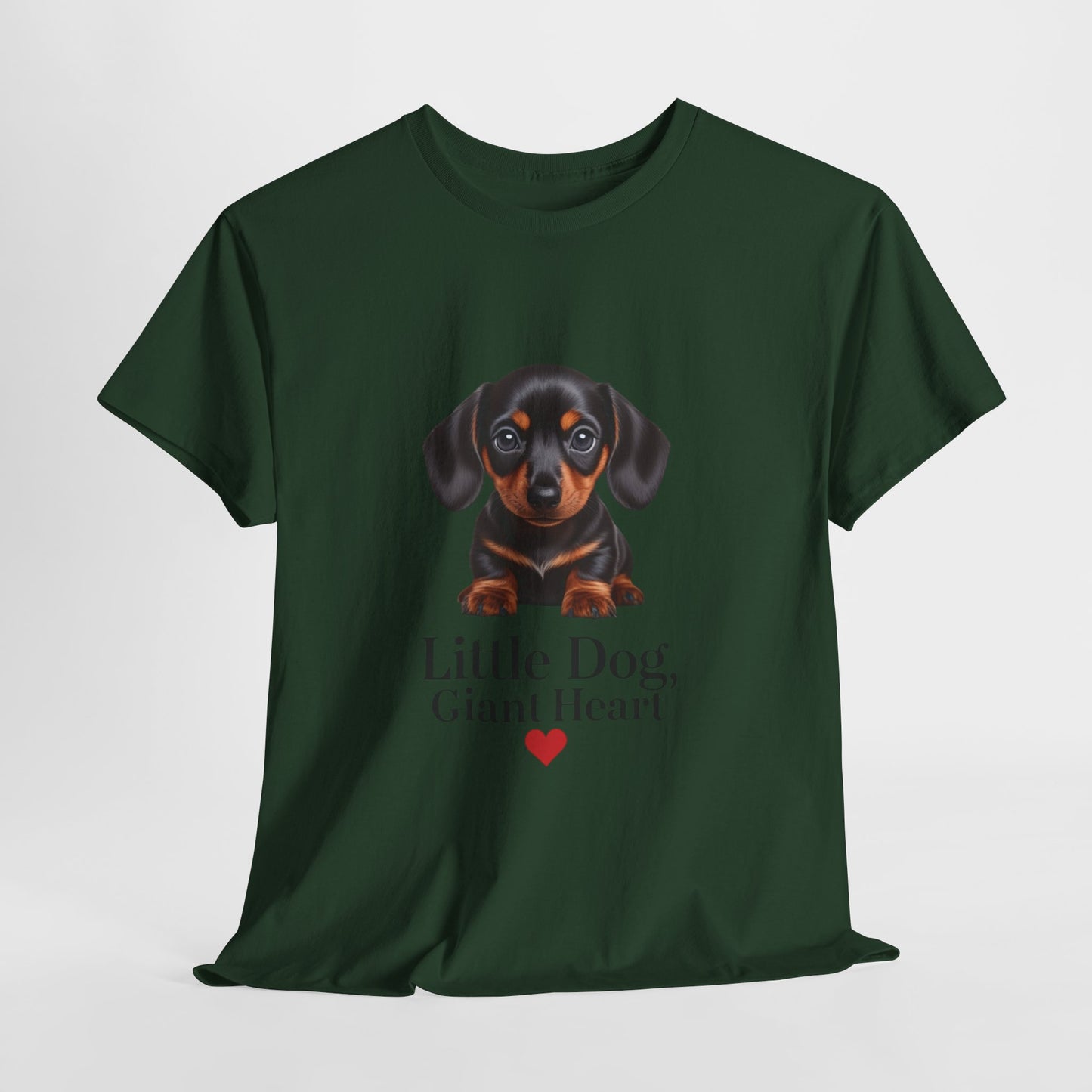 Dachshund Dog Lover Tee - Little Dog, Giant Heart, Pet Owner Gift, Animal Lover Shirt, Dog Mom Apparel, Cute Pet Merchandise