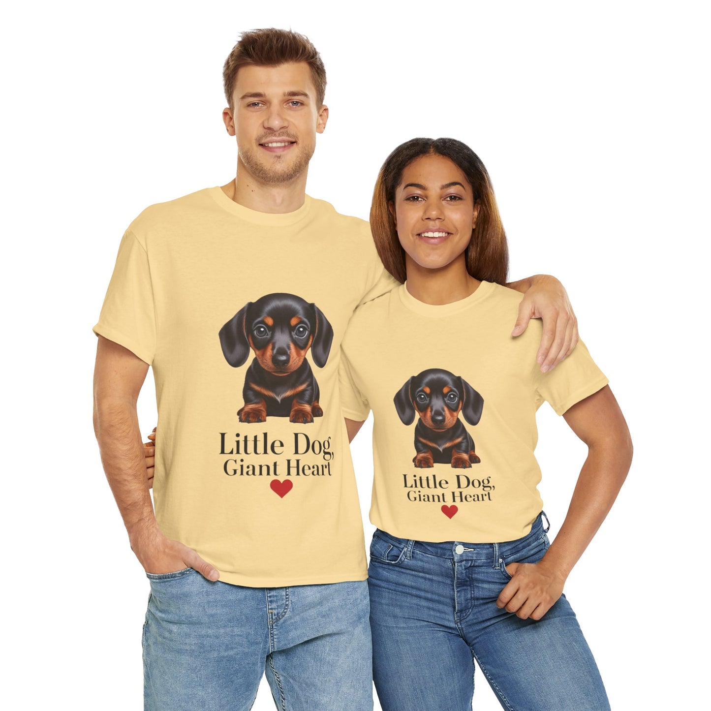 Dachshund Dog Lover Tee - Little Dog, Giant Heart, Pet Owner Gift, Animal Lover Shirt, Dog Mom Apparel, Cute Pet Merchandise