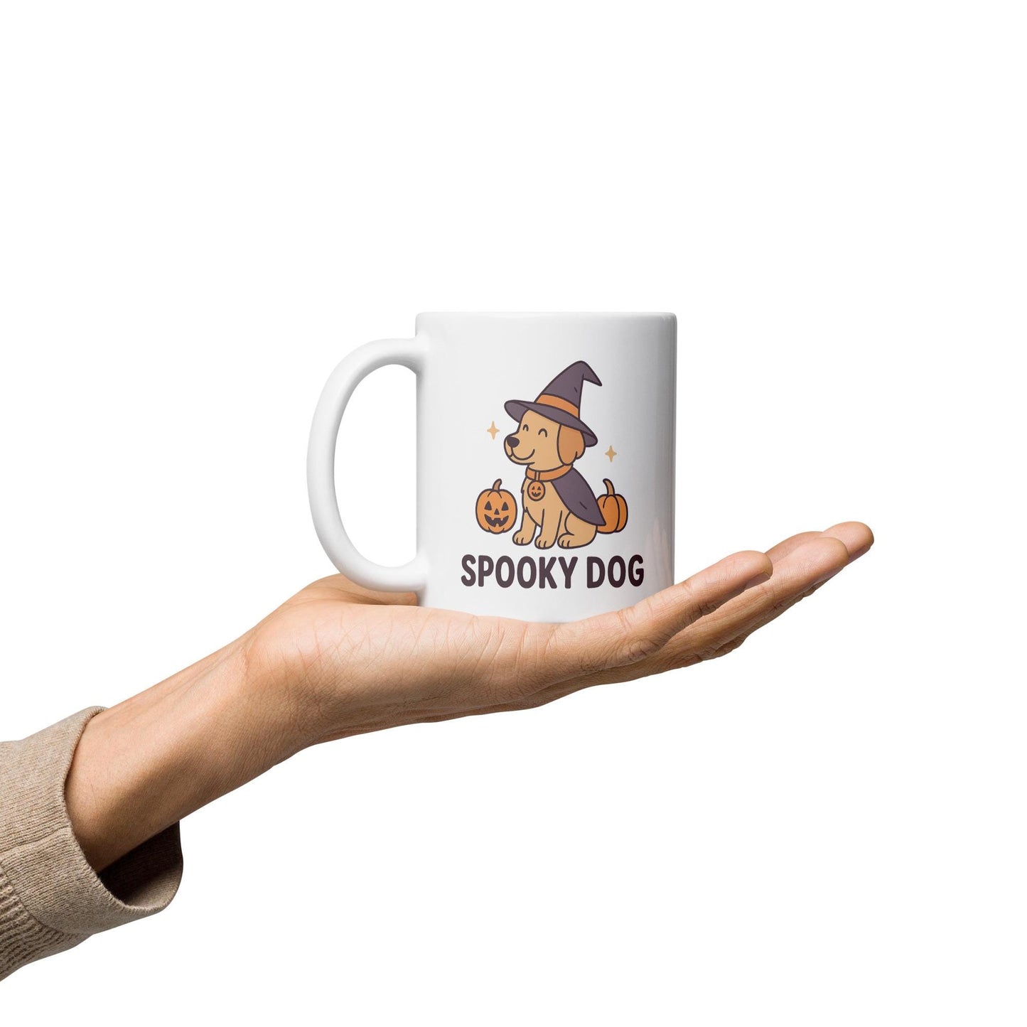 White glossy mug for Halloween
