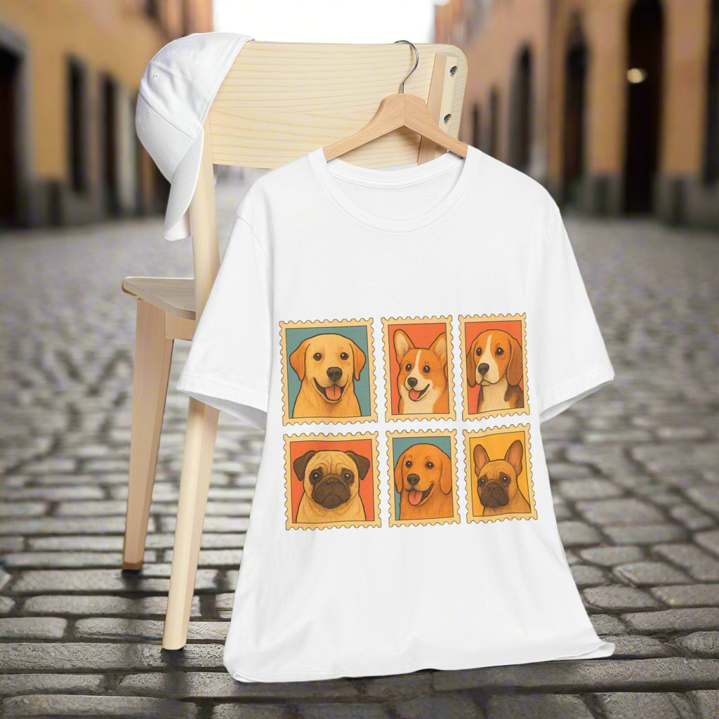 Adorable Pet Portrait Tee - Dog Lover's Top, Gift for Animal Lovers, Fun Casual Wear, Animal Lover Shirt, Unique Dog Design Tee