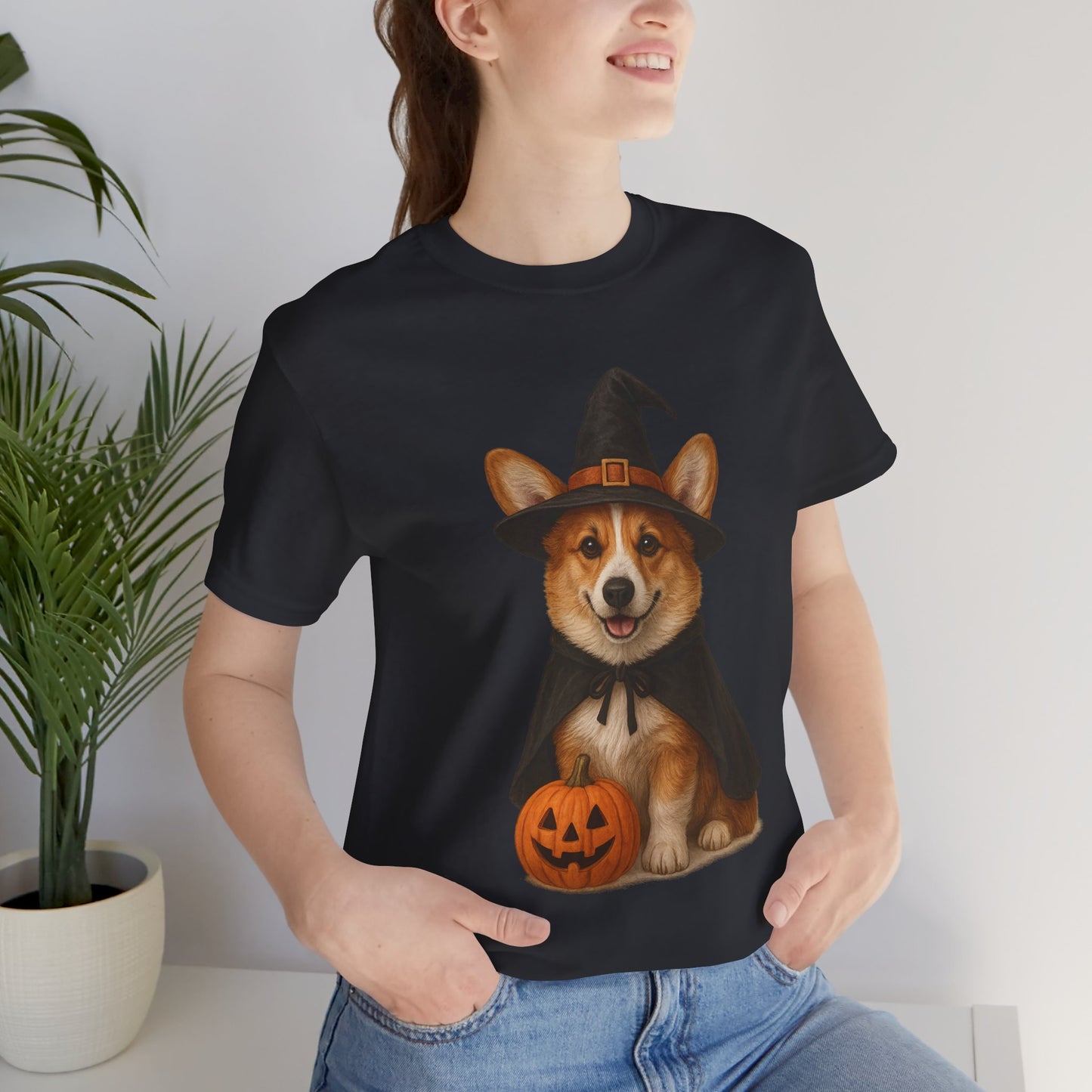 Cute Corgi Halloween Tee, Halloween Shirt, Unisex Dog Lover Tee, Funny Pet Shirt, Pumpkin T-shirt, Fall Apparel