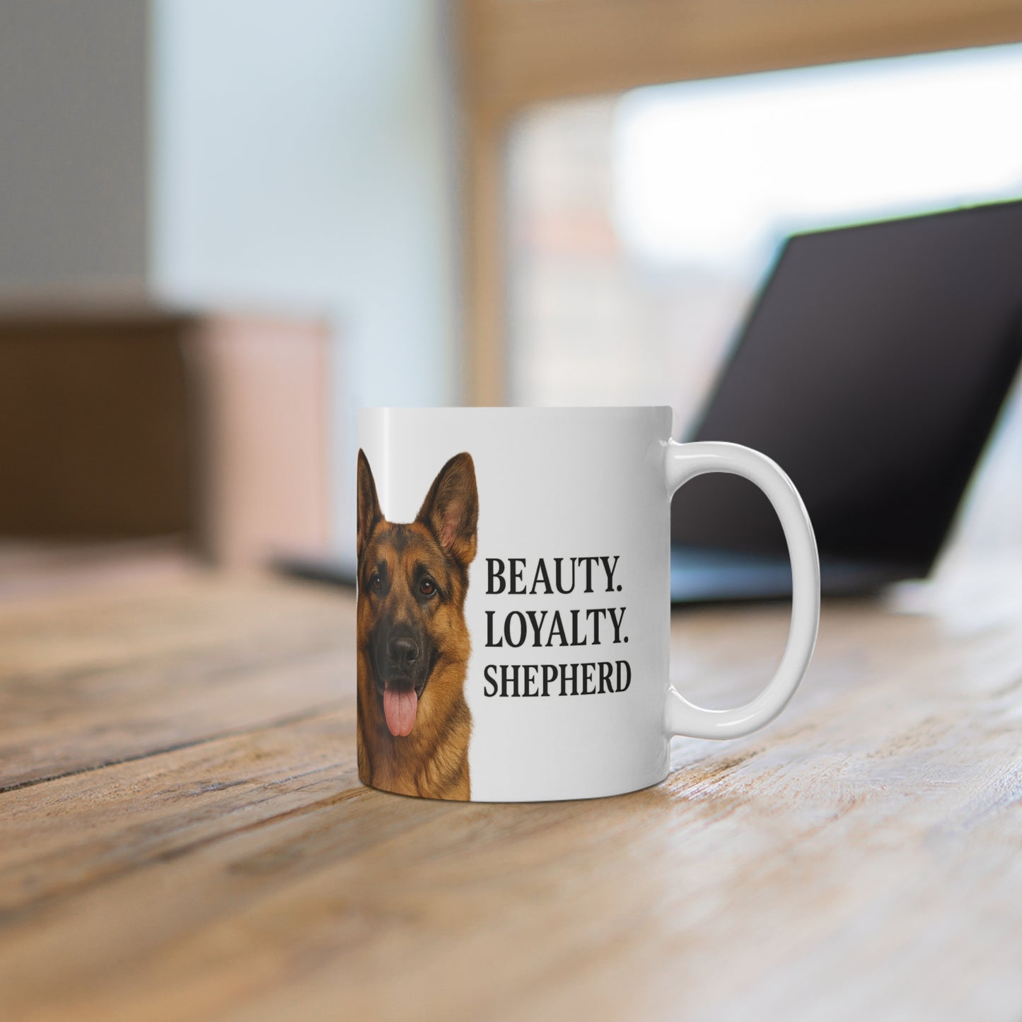 German Shepherd Ceramic Coffee Cup - Beauty Loyalty Shepherd Mug, Dog Lover Gift, Pet Memorial, Personalized Cup, 11oz 15oz Options