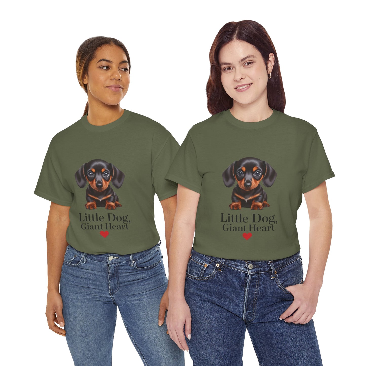 Dachshund Dog Lover Tee - Little Dog, Giant Heart, Pet Owner Gift, Animal Lover Shirt, Dog Mom Apparel, Cute Pet Merchandise