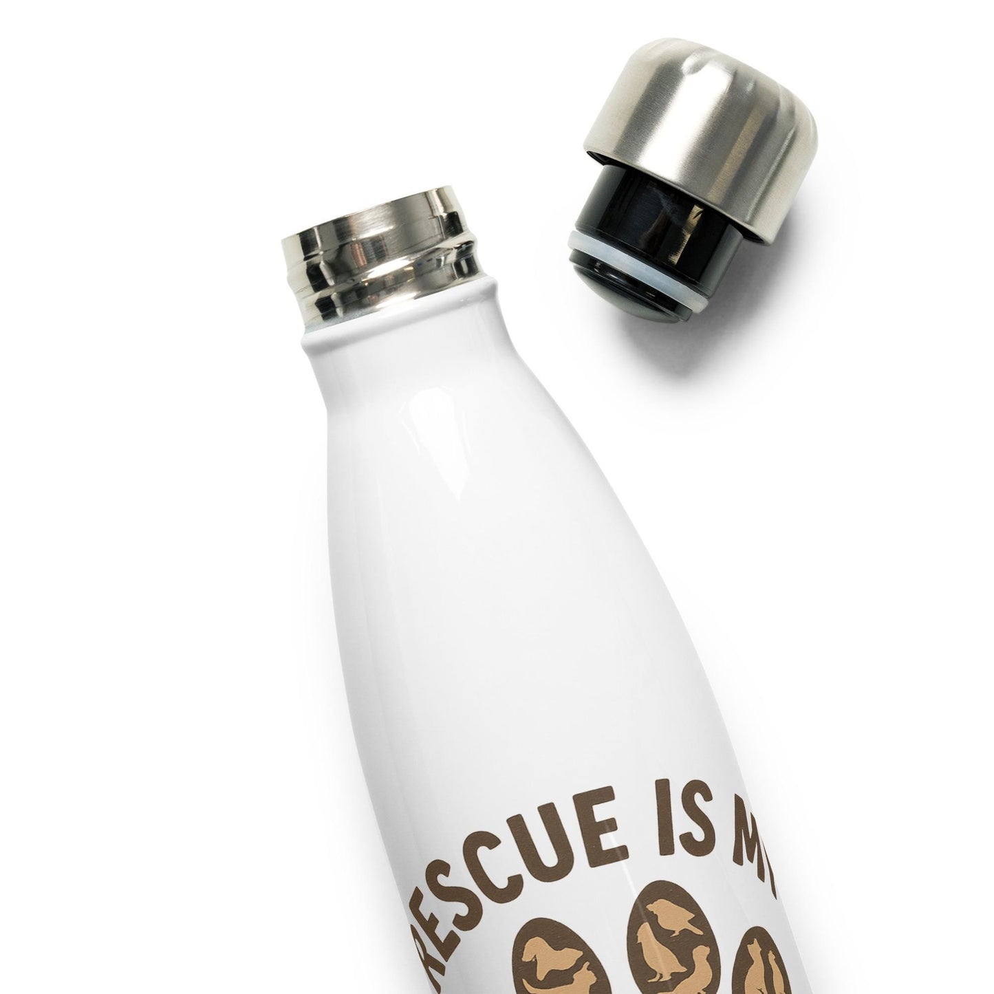 Stainless steel water bottle - Rescue is my favorite breed