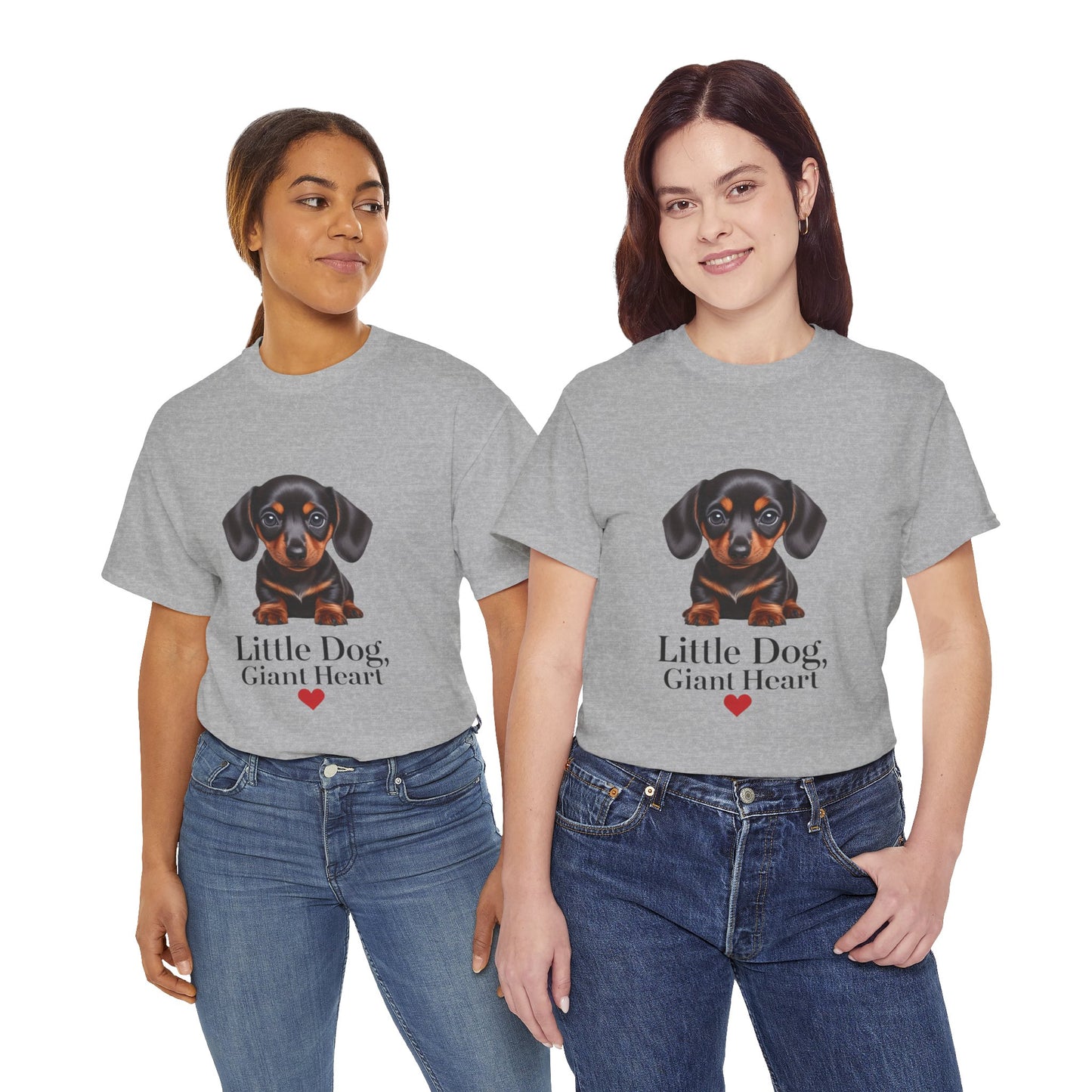 Dachshund Dog Lover Tee - Little Dog, Giant Heart, Pet Owner Gift, Animal Lover Shirt, Dog Mom Apparel, Cute Pet Merchandise