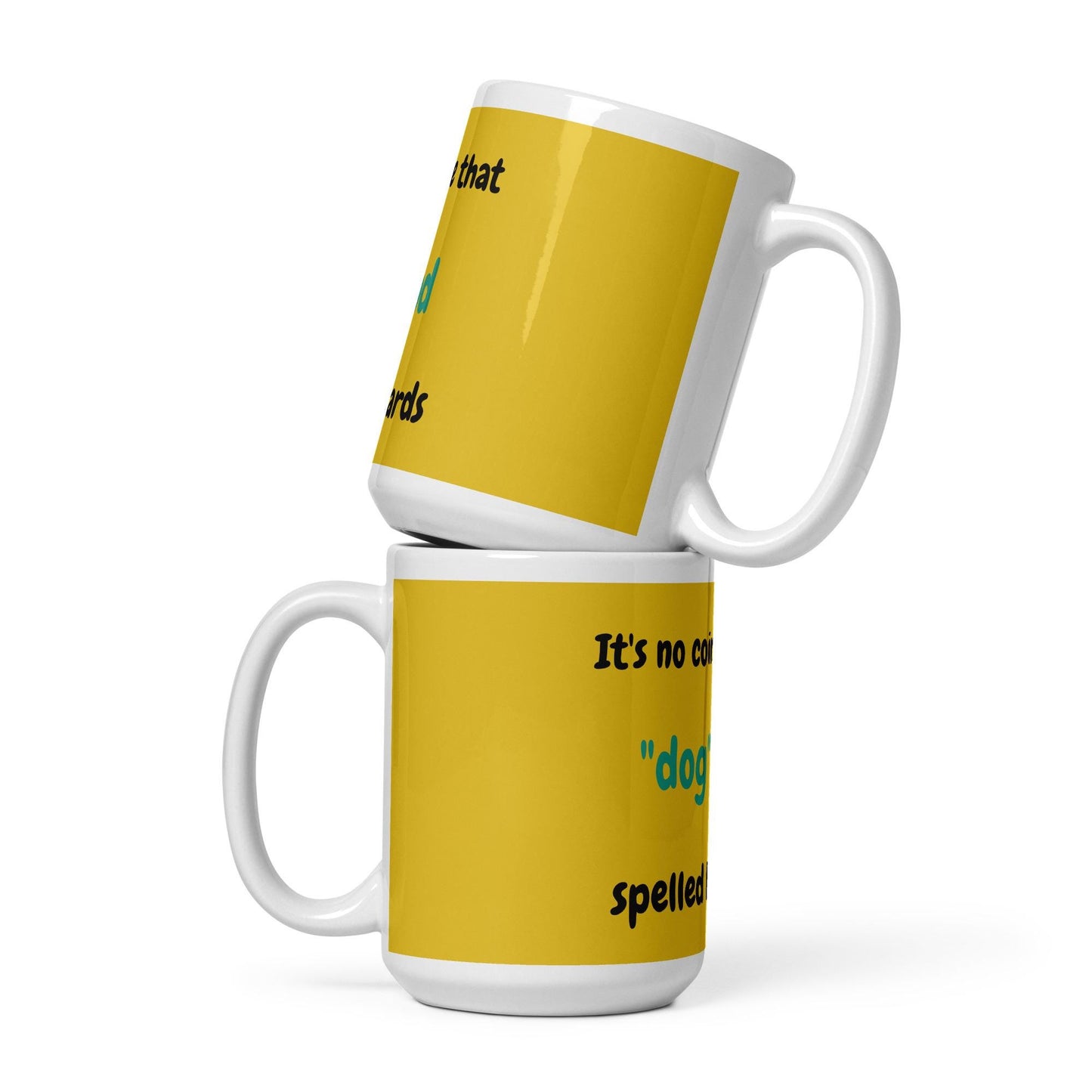 Yellow glossy mug for dog lovers