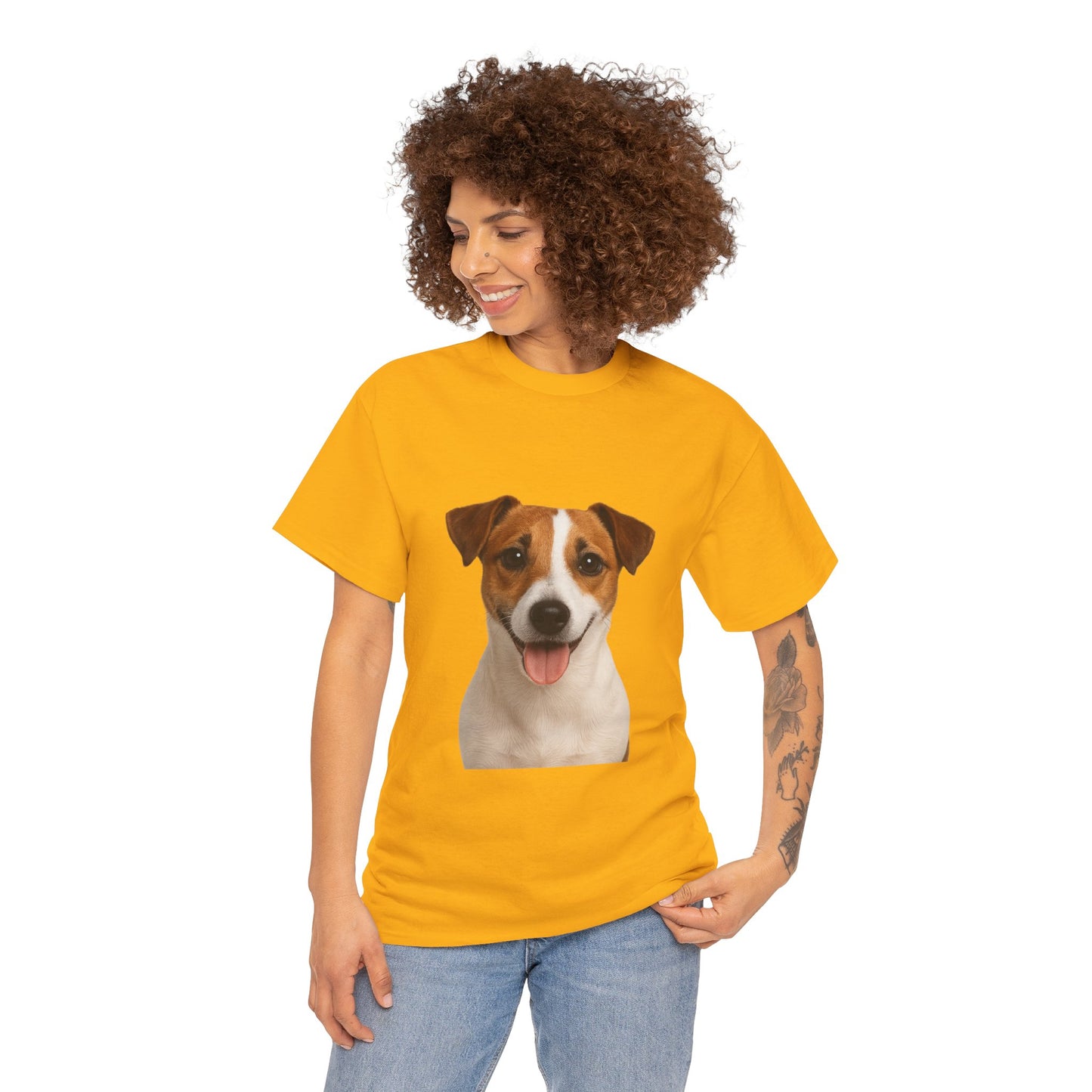 Happy Pup Unisex Heavy Cotton Tee, Dog Lover Shirt, Cute Pet T-Shirt, Fun Animal Tee, Gift for Dog Owners, Casual Everyday Wear