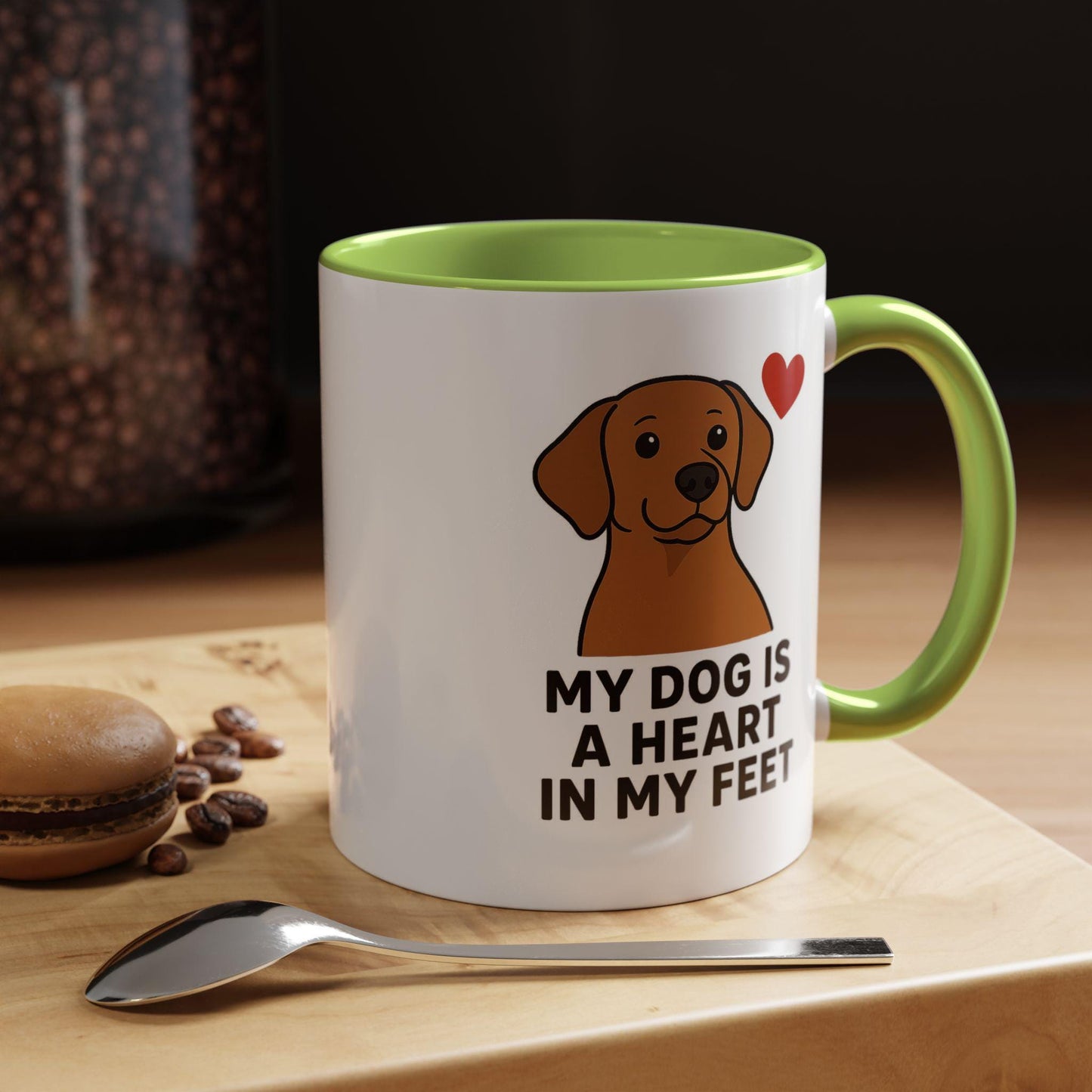 Dog Lover's Heart Accent Mug, Pet Owner Gift, Custom Coffee Cup, Cute Dog Mug, Love for Dogs Tea Mug