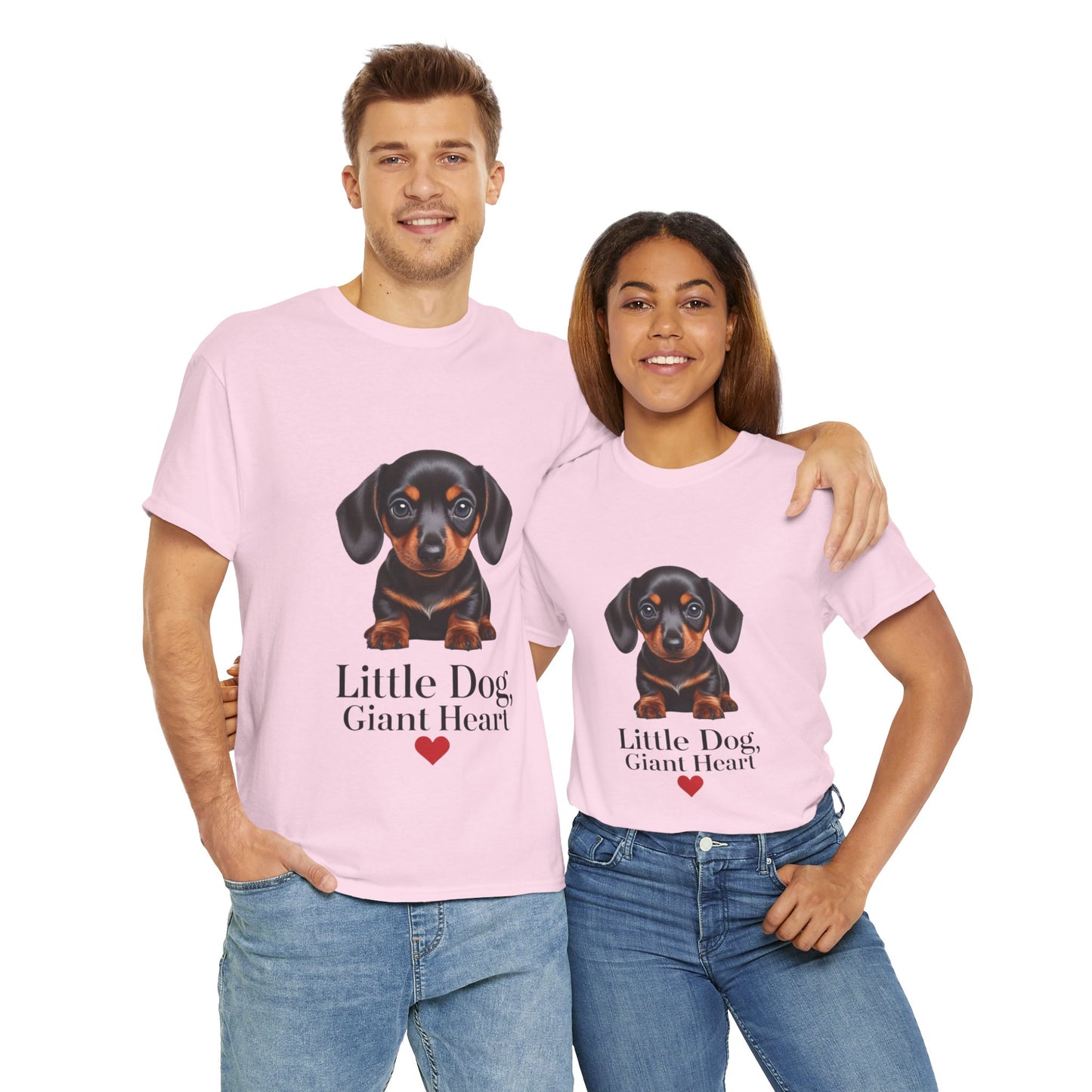Dachshund Dog Lover Tee - Little Dog, Giant Heart, Pet Owner Gift, Animal Lover Shirt, Dog Mom Apparel, Cute Pet Merchandise