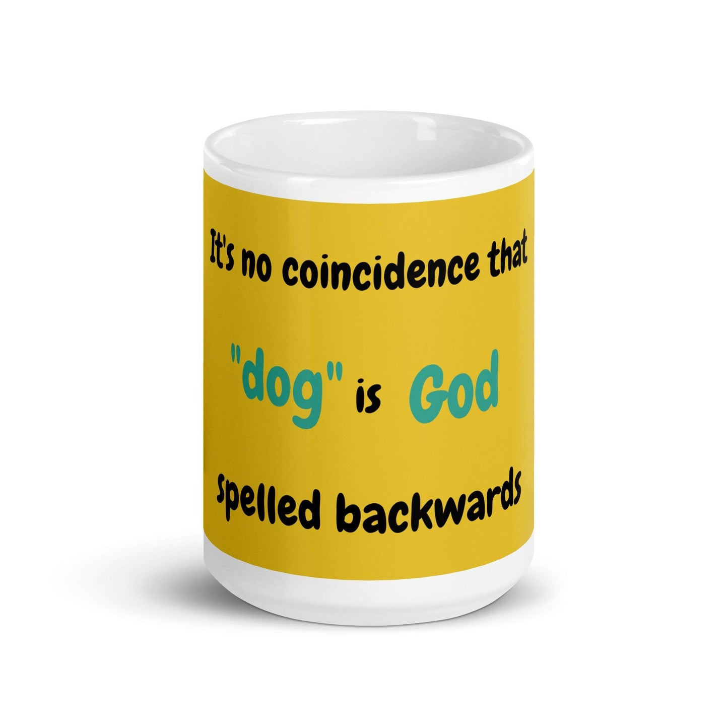 Yellow glossy mug for dog lovers