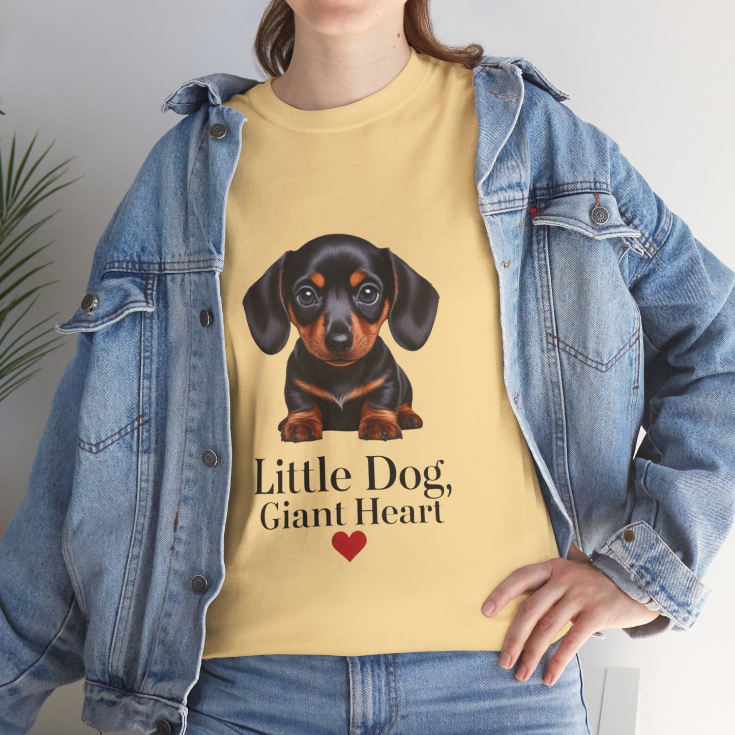 Dachshund Dog Lover Tee - Little Dog, Giant Heart, Pet Owner Gift, Animal Lover Shirt, Dog Mom Apparel, Cute Pet Merchandise