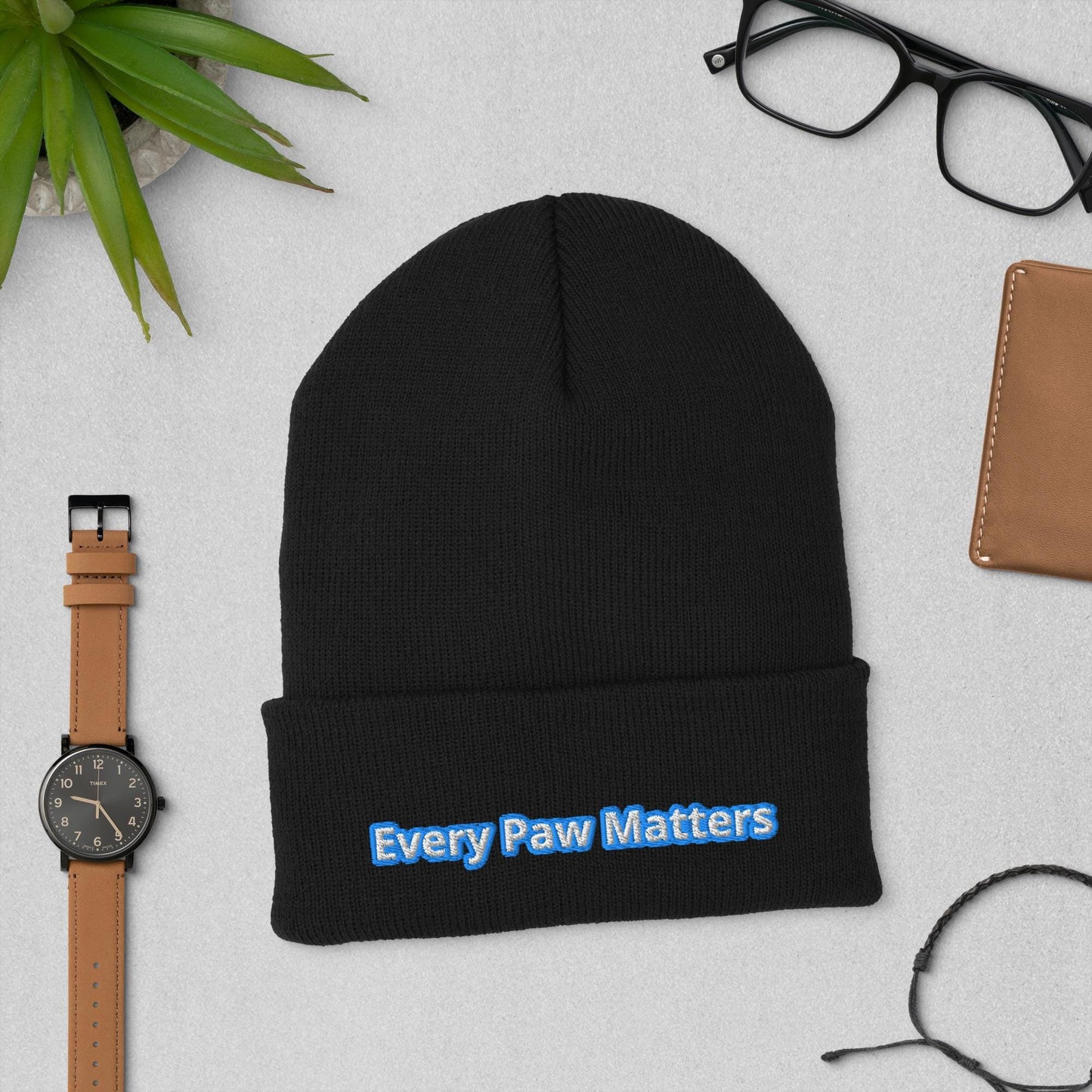 Cuffed Beanie - Every paw matters