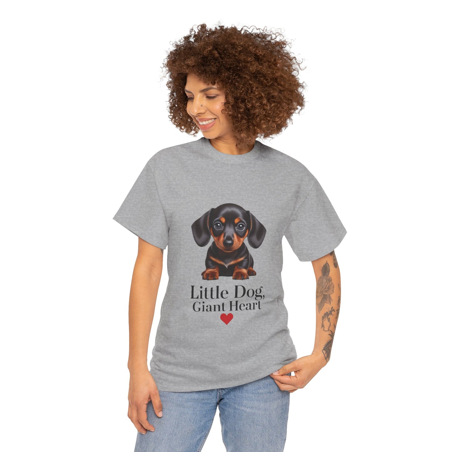 Dachshund Dog Lover Tee - Little Dog, Giant Heart, Pet Owner Gift, Animal Lover Shirt, Dog Mom Apparel, Cute Pet Merchandise