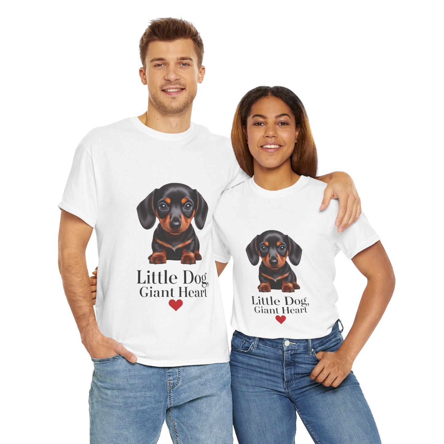 Dachshund Dog Lover Tee - Little Dog, Giant Heart, Pet Owner Gift, Animal Lover Shirt, Dog Mom Apparel, Cute Pet Merchandise