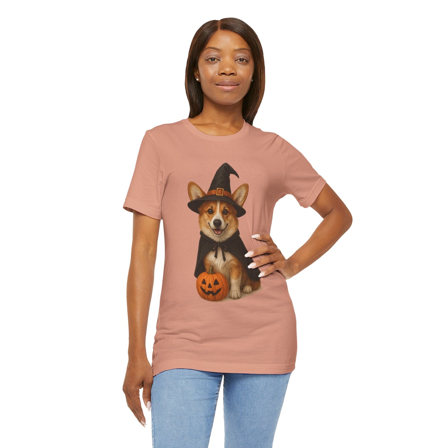 Cute Corgi Halloween Tee, Halloween Shirt, Unisex Dog Lover Tee, Funny Pet Shirt, Pumpkin T-shirt, Fall Apparel