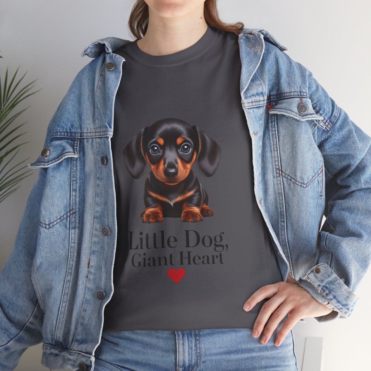 Dachshund Dog Lover Tee - Little Dog, Giant Heart, Pet Owner Gift, Animal Lover Shirt, Dog Mom Apparel, Cute Pet Merchandise