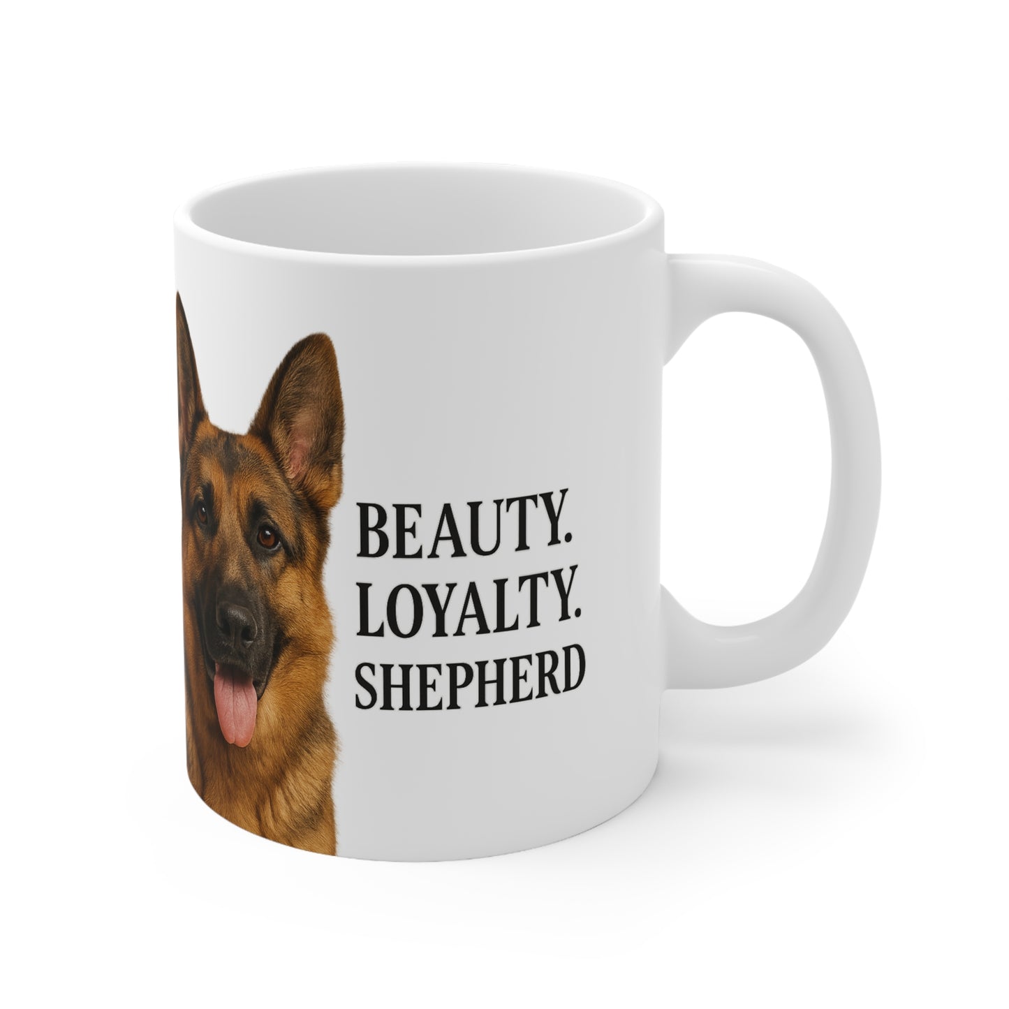 German Shepherd Ceramic Coffee Cup - Beauty Loyalty Shepherd Mug, Dog Lover Gift, Pet Memorial, Personalized Cup, 11oz 15oz Options
