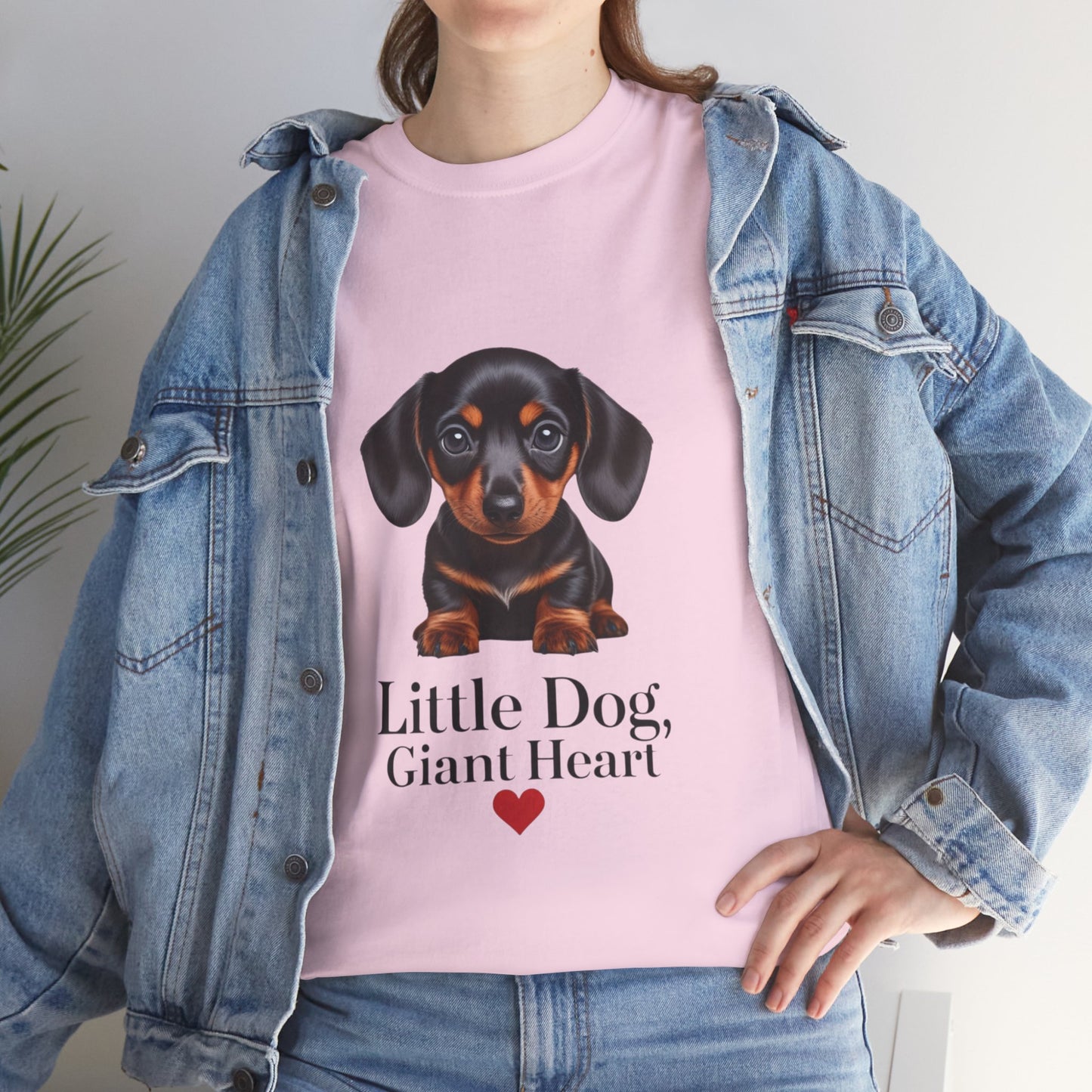 Dachshund Dog Lover Tee - Little Dog, Giant Heart, Pet Owner Gift, Animal Lover Shirt, Dog Mom Apparel, Cute Pet Merchandise