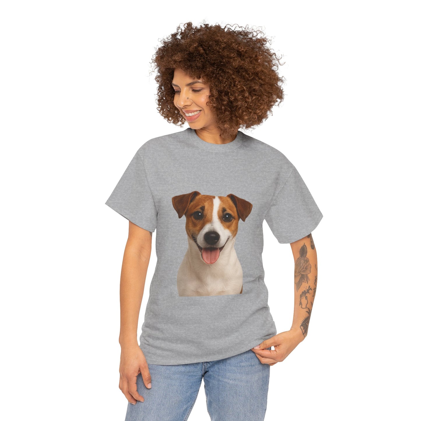 Happy Pup Unisex Heavy Cotton Tee, Dog Lover Shirt, Cute Pet T-Shirt, Fun Animal Tee, Gift for Dog Owners, Casual Everyday Wear