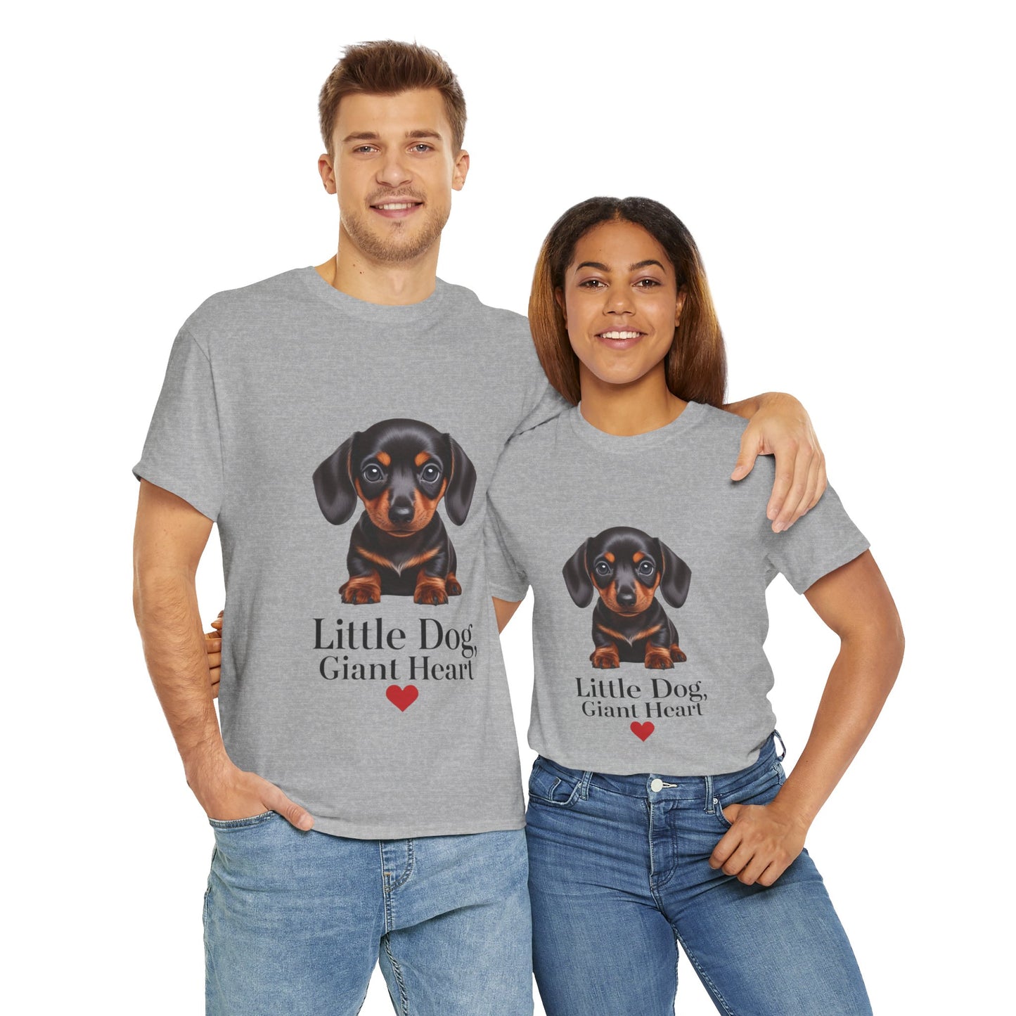 Dachshund Dog Lover Tee - Little Dog, Giant Heart, Pet Owner Gift, Animal Lover Shirt, Dog Mom Apparel, Cute Pet Merchandise