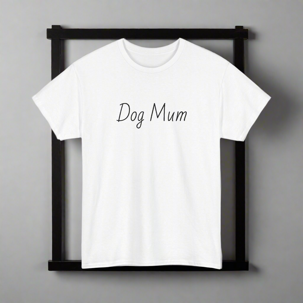 Dog Mum Heavy Cotton Tee: Funny Dog Lover Shirt