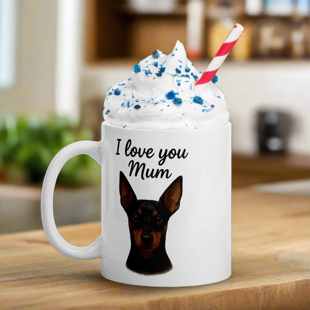 White glossy mug for dog lovers