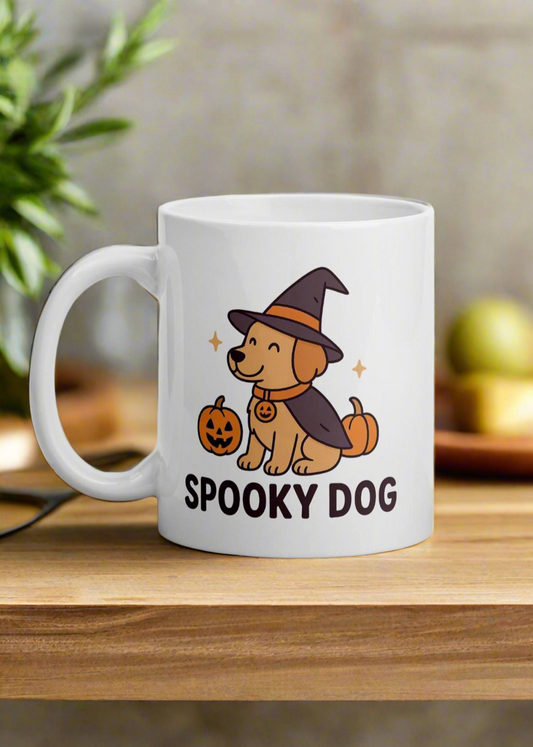 White glossy mug for Halloween