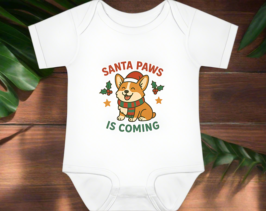 Santa Paws Corgi Baby Bodysuit