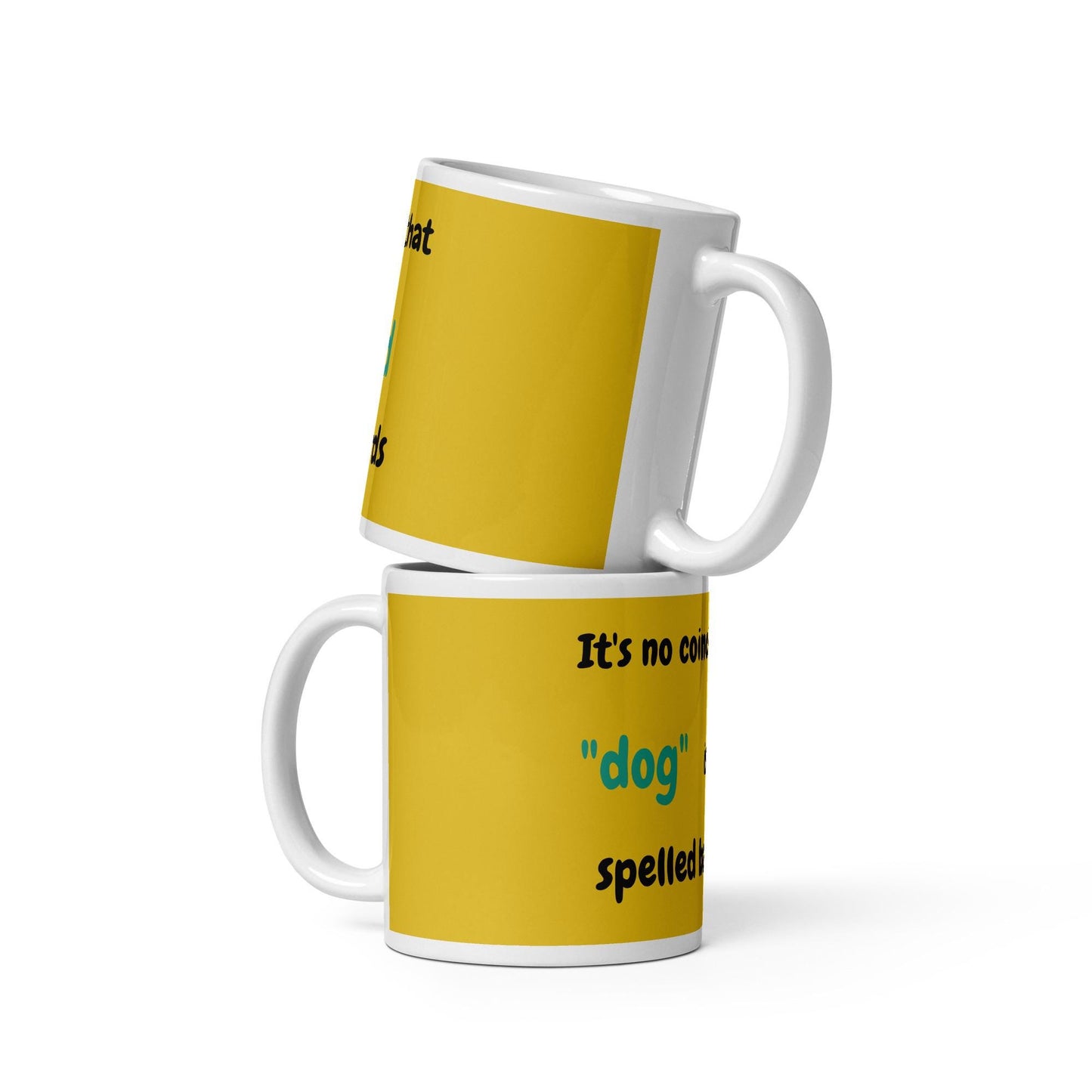 Yellow glossy mug for dog lovers