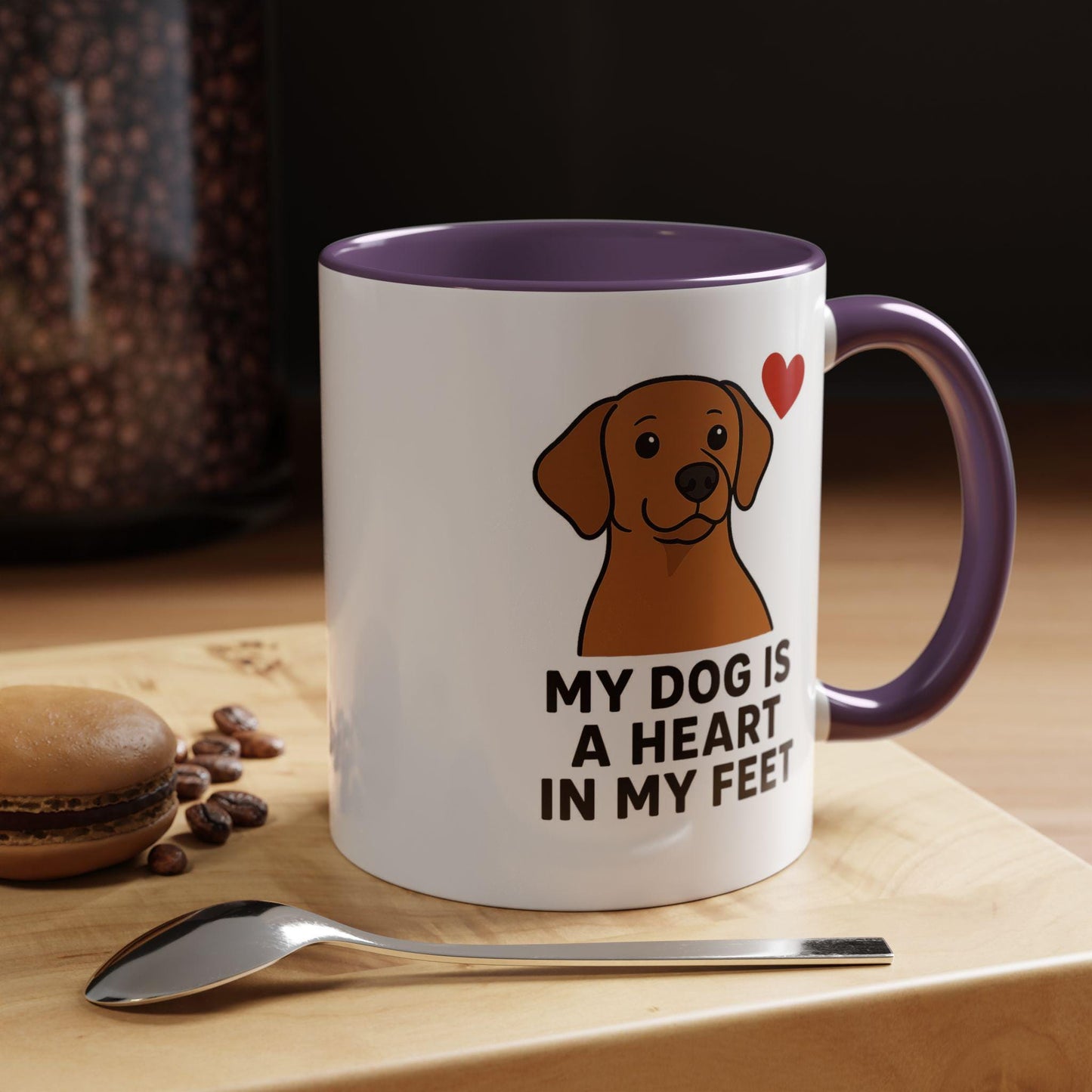 Dog Lover's Heart Accent Mug, Pet Owner Gift, Custom Coffee Cup, Cute Dog Mug, Love for Dogs Tea Mug