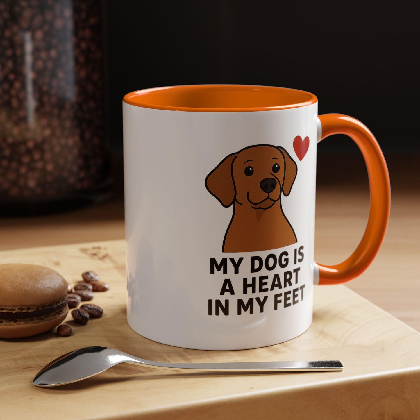 Dog Lover's Heart Accent Mug, Pet Owner Gift, Custom Coffee Cup, Cute Dog Mug, Love for Dogs Tea Mug