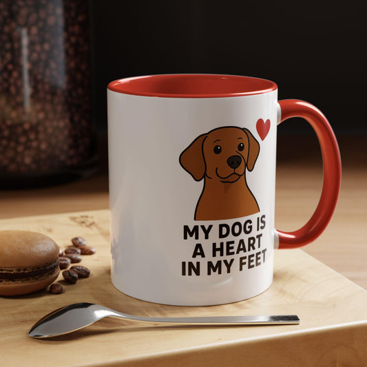 Dog Lover's Heart Accent Mug, Pet Owner Gift, Custom Coffee Cup, Cute Dog Mug, Love for Dogs Tea Mug