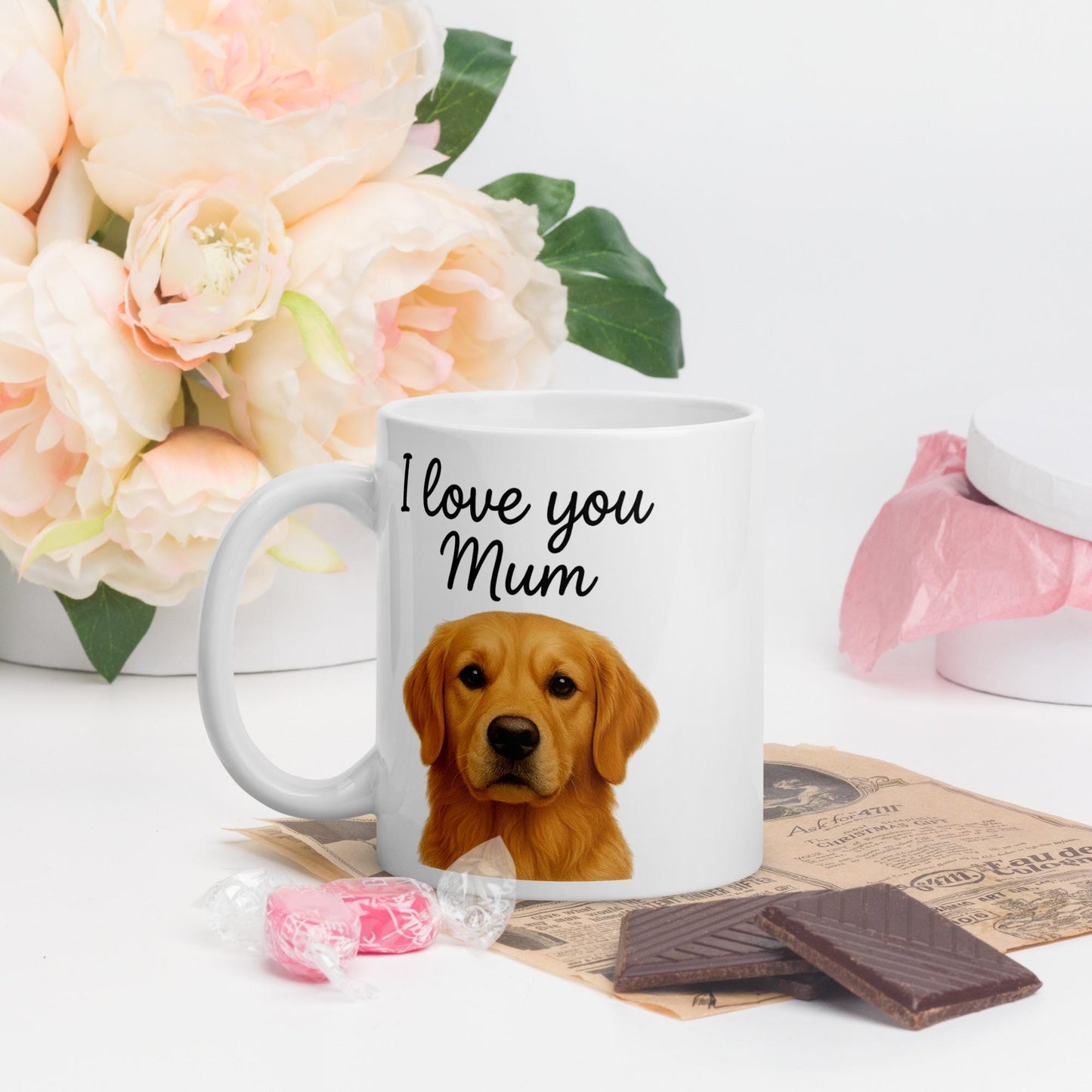 White glossy mug for Dog Mums